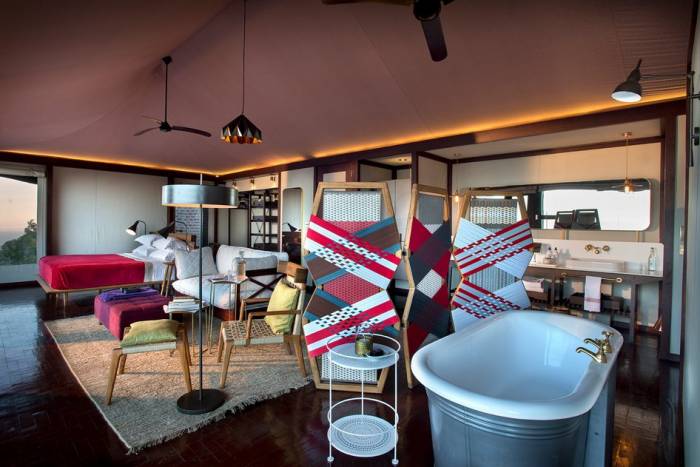 Inside Angama Mara's Tent