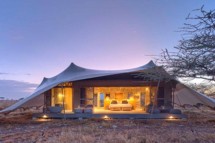 Namiri Plains Tent exterior Asilia Tanzania