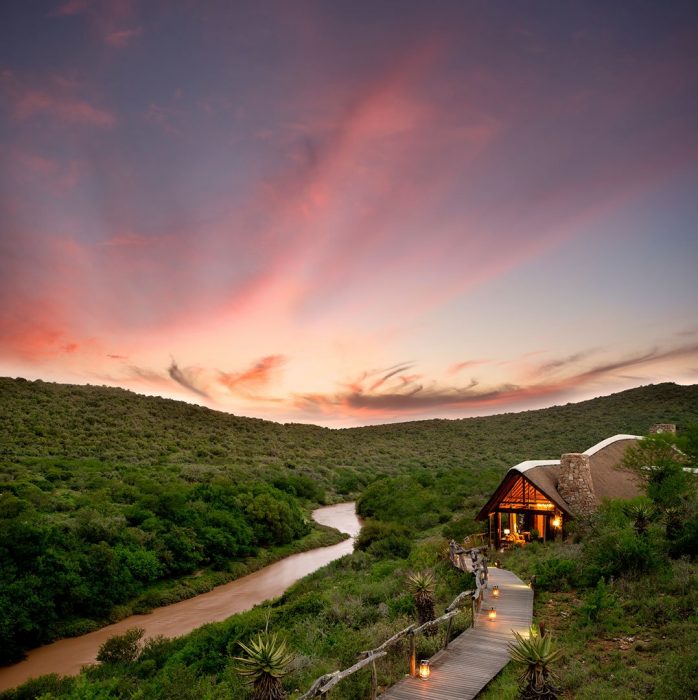 Exterior of Kwandwe Great Fish River Lodge in South Africa