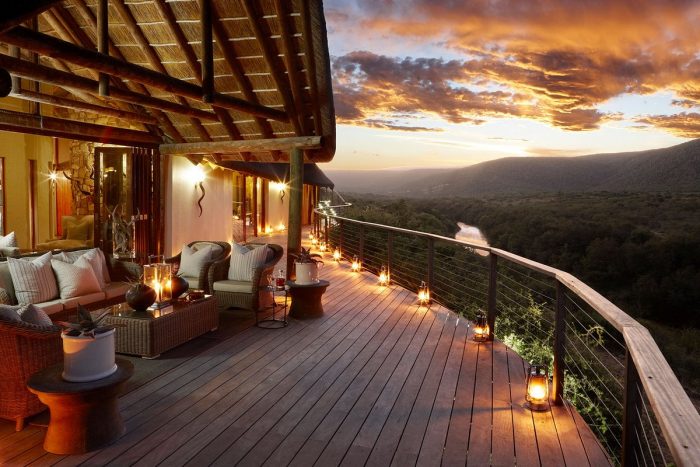 Main deck at Kwandwe Great Fish River Lodge in South Africa