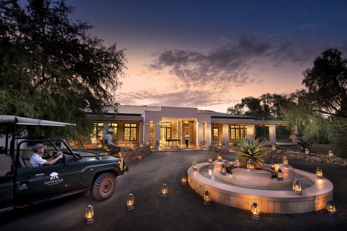 Arriving at dusk at Manor house at Samara in the Karoo in South Africa with Bellingham Safaris
