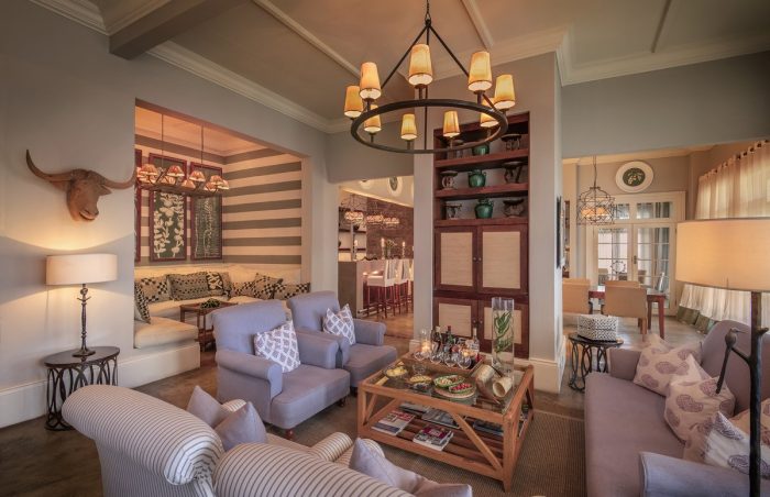 Drinks in the Living Room at the Manor at Samara in the Karoo in South Africa with Bellingham Safaris