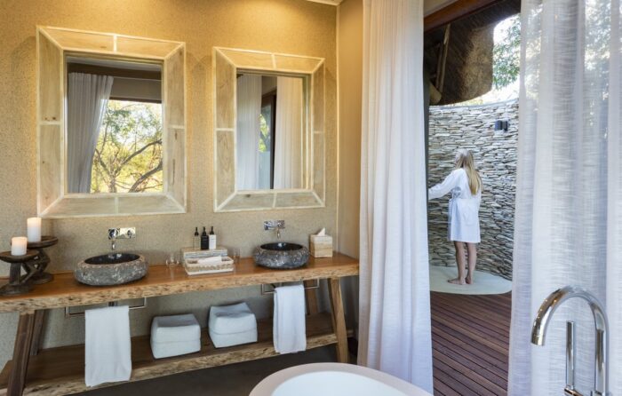 Dulini River Lodge Private Outdoors Shower in Sabi Sands in South Africa with Bellingham Safaris in Luxury