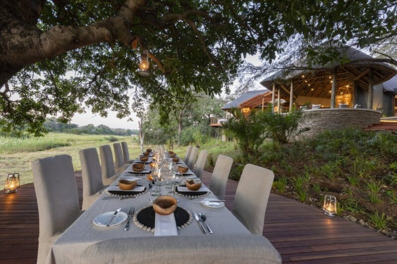 Dulini River Lodge Dining in Sabi Sands in South Africa with Bellingham Safaris in Luxury