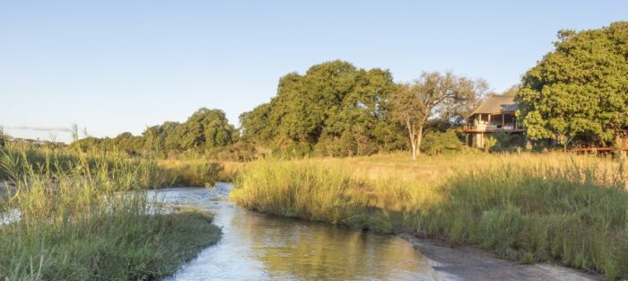 Dulini River Lodge View from the River in Sabi Sands in South Africa with Bellingham Safaris in Luxury